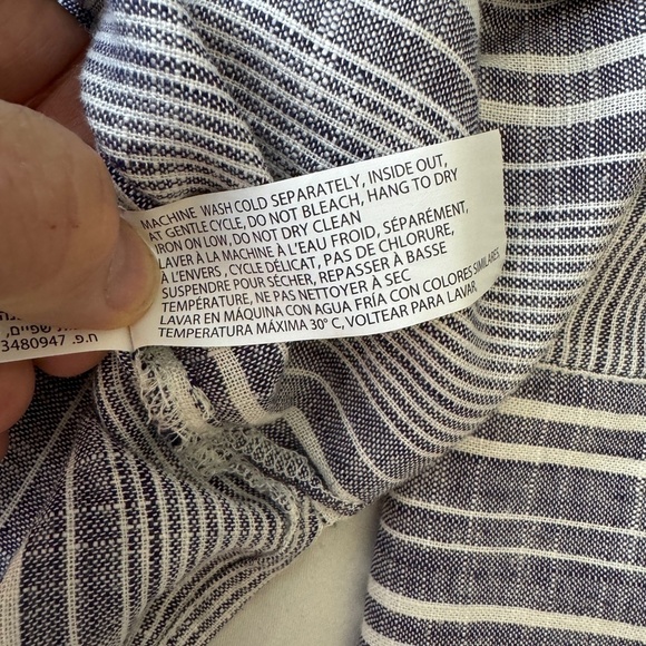 Black‎ Tape_ Women's Purplish-Gray Rayon/Linen Long Sleeve Button Up Shirt Large - Picture 8 of 15